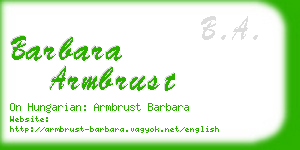 barbara armbrust business card
